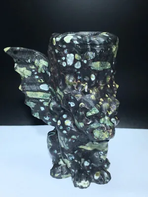 £52.70 • Buy Natural Crystal.Bamboo Leaf Stone.Hand-carved.Exquisite Gargoyle.candlestick264g