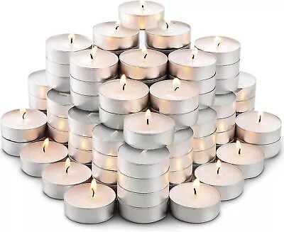 Stonebriar 6-7 Hour Long Burning Unscented Tea Light Candles White 100 Pack • $21.49