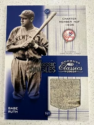 Babe Ruth Button Hole Jersey. Donruss Classic.  • $20000