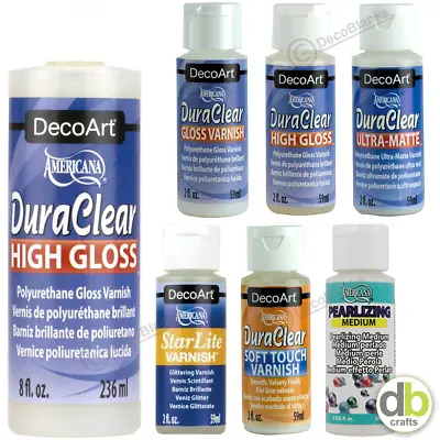 DecoArt DuraClear Varnishes Matte Satin High Gloss Soft Touch StrarLite Triple • £3.50