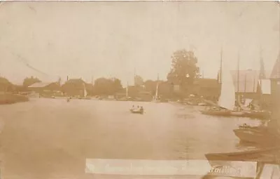 H3/ Vermilion Ohio RPPC Postcard C1910 Sailboats River Docks • $24.33