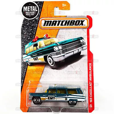 2016 Matchbox 63 CADILLAC AMBULANCE #88 Green EMT - MBX Heroic Rescue 1:64 DJW24 • $5.29