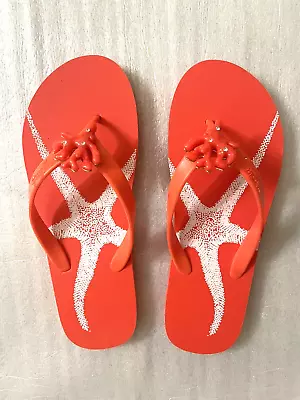 NEW Miss Trish Of Capri Sea Coral Embellished Thong Flip Flops 10 • $29.99