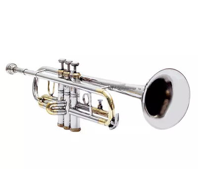 WEEKEND SALE Brand New Nickle Brass Bb FLAT Trumpet Free Case+Mouthpiece • $121.49