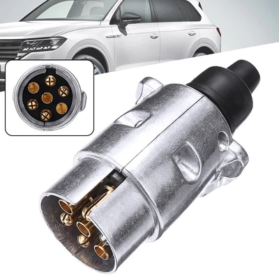 New 7 Pin Towing Electrics Metal Trailer Car Plug Socket Towbar Aluminium E • £6.68