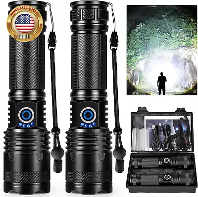 Rechargeable LED Flashlights High Lumens 900000 Lumens Super Bright Flashlight • $62.79