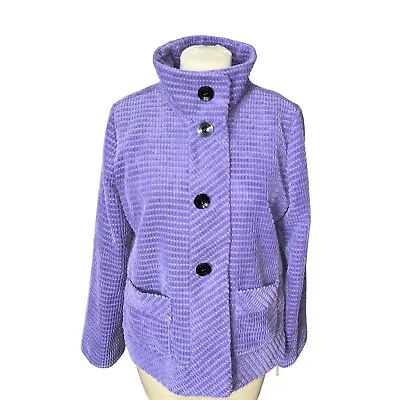 UbU Pack Your Personality Purple Textured Corduroy Fully Lined Jacket Size Large • $32