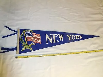 Vintage 1939 48 Star Large 26 Inch American Flag New York Felt Pennant/Flag • $100