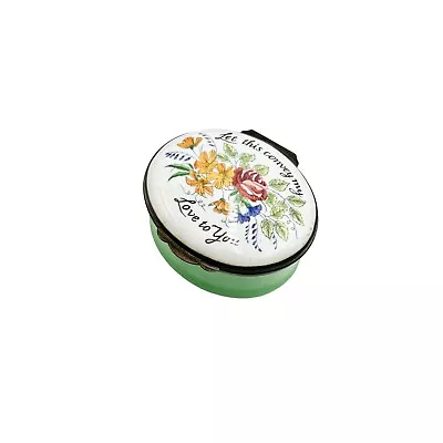 $65 • Buy Made In England Crummles & Co Trinket Box Floral Let This Convey My Love To You