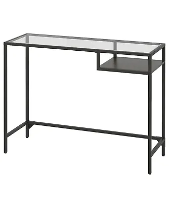 Ikea VITTSJÖ Glass Desk Black 100x36cm  • £39