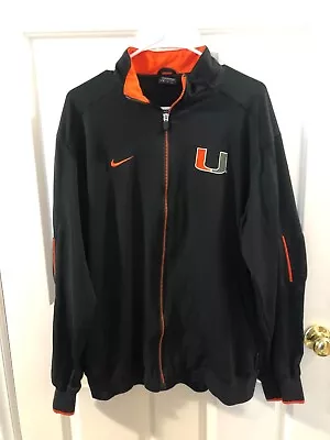 Miami Hurricanes Nike Sports Jacket Black Long Sleeve Medium DRI FIT • $9