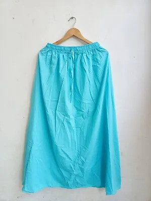 Indian Cotton Sky Blue Solid Plain Long Skirt Women's Clothing Party Wear Skirts • $33.34