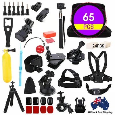 $25.79 • Buy 65pcs Accessories Pack Case Chest Head Floating Monopod GoPro Hero 8 7 6 5 4 3