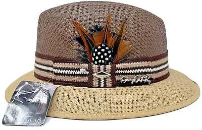 Danny De La Paz Signature Brown & Khaki Lowrider Fedora Hat Mens By Summit Hats • $62.95