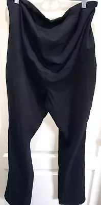 ISABEL MATERNITY Womens Size 12 BLACK PANTS Work Wear SOFT PANEL Boot Cut NICE! • $7.96