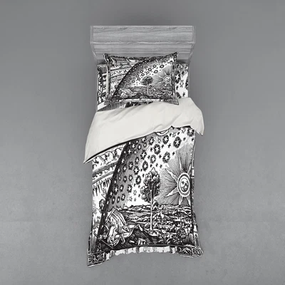 $80.99 • Buy Ambesonne Vintage Scenes Bedding Set Duvet Cover Sham Fitted Sheet In 3 Sizes
