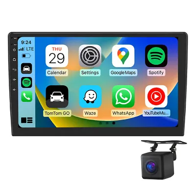 10.1 Inch Android Auto CarPlay Car Stereo GPS Navigation Radio Double 2 DIN +Cam • $169.91