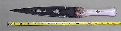 Unusual Old Hand Made Western Side Knife W/Bone Grip • $400