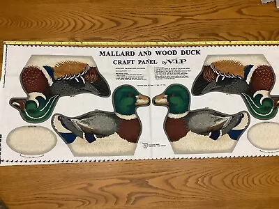 Vintage Easy Sew Mallard And Wood Duck Pillow Panels Soft Sculpture New • $6.99