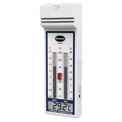 Digital Max Min Greenhouse Thermometer Garden Shed Indoor Brannan - 12/430/3 • £13.95