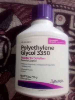 Polyethylene Glycol 3350 17.9 Oz (510Gm) Powder (Compare To Miralax) • $19.99