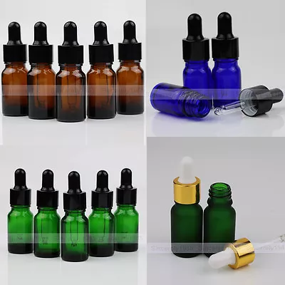 5ml 10ml Empty Glass Essential Oils Bottles Ear Eye Dropper Aromatherapy Pipette • $5.09