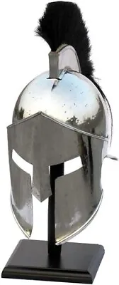 Medieval King Leonidas Greek Spartan Helmet Roman 300 Movie Helmet Black Plume • $84.15