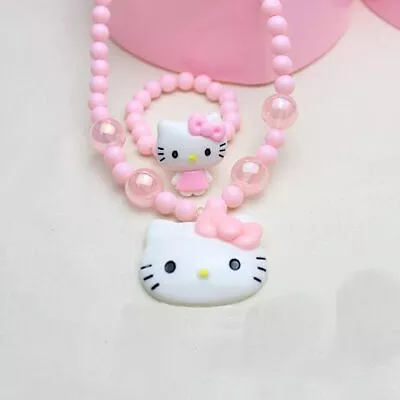 Kids Girls Faux Pearl Beads Necklace Bracelet Ring Set Jewelry Hot Sale Uk • £3.21