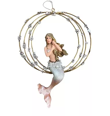 Kurt Adler Mermaid In A Ring Fixing Her Hair  Ornament Coastal Beach • $12.30