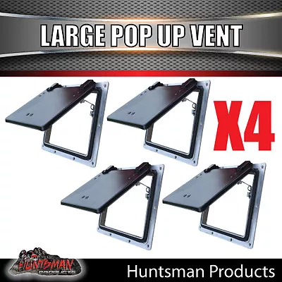 X4 Large Black Pop Up ROOF AIR VENTS Trailer Canopy Truck Horse Float Caravan • $111