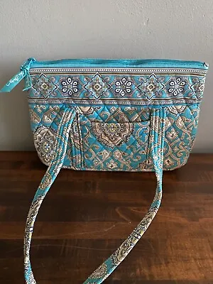 VERA BRADLEY Totally Turquoise Cotton Satchel • $8.55