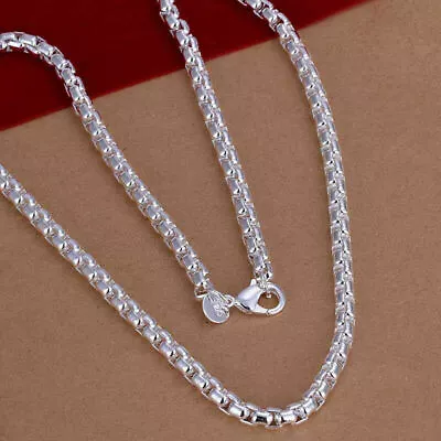 22  Mens Womens 925 Sterling Silver 6mm Round Smooth Box Link Chain Necklace  • $12.99
