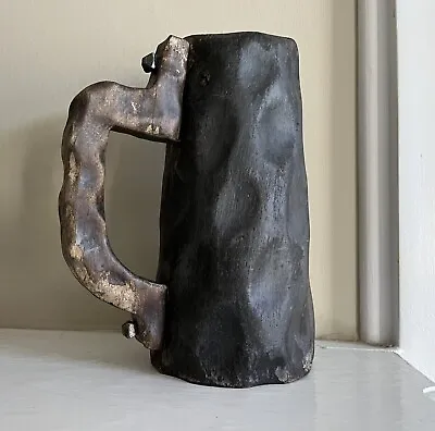 Vintage Wooden Black Stein Handle Rustic Hand Carved • $18