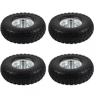 4 X 10  Flat Free Wheelbarrow Tires Garden Cart Tires Hand Truck Wheels Tires • $49.99