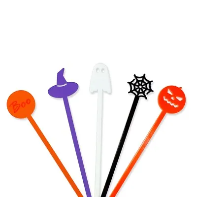 Halloween Cocktail Drink Stirrers Reusable Mixers Swizzle Sticks Pack Of 5 • £8.49