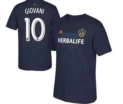 Adidas Men's LA Galaxy Giovani Dos Santos #10 Crew Neck T-Shirt Navy • $16.99