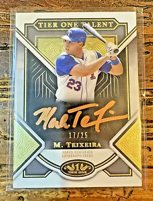 Texas Rangers - Mark Teixeira Tier One Talent Bronze Autograph /25 - 2023 Topps • $4.25