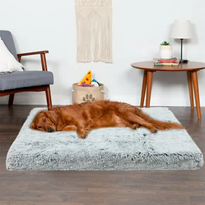 £52.97 • Buy 7 Sizes Large Plush Dog Crate Bed Orthopedic Jumbo Pet Calming Mattress Washable