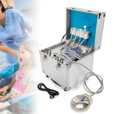 Dental Mobile Delivery Unit 4 Holes Portable Rolling Box Air Compressor Suction • $502.55