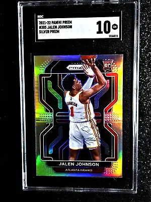 2021-22 Jalen Johnson Panini Prizm Silver Holo Rookie #305 Refractor Gem Mint 10 • $115