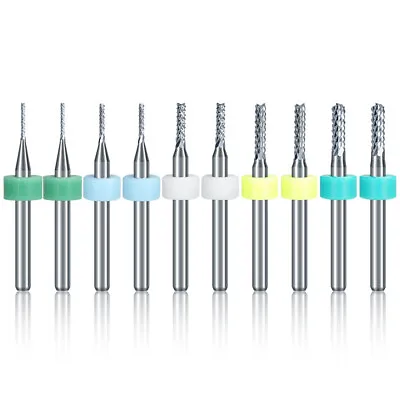 10x Micro PCB Drill Bits 1.0mm-3.0mm Tungsten Carbide For CNC Dremel Rotary Tool • $10.99