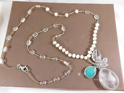 SILPADA Sterling Silver Pearl Quartzite Rock Crystal OH SO PRETTY Necklace N2108 • $57.99