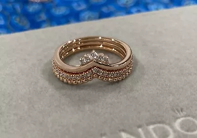 Pandora Rose Gold Stackable Rings Size 56 - Set Of 3  • $90
