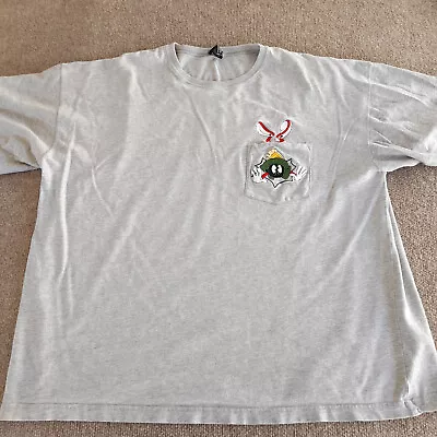 Vintage Warner Bros Marvin The Martian Pocket Shirt Looney Tunes TV Cartoon • $25.12