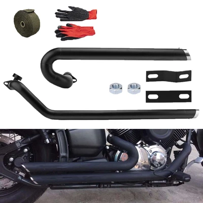 $145 • Buy Exhaust Muffler Pipe Shortshots Staggered For Yamaha V Star 1100 XVS1100 Custom