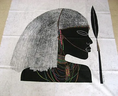 Masai Moran /Masai Warrior-VERY Large Picture On Silk -Made In Kenya -44  X 39   • £85