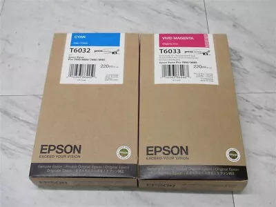 NEW GENUINE EPSON T6032 CYAN & T6033 MAGENTA INK (Exp 2016) 7800 9800 7880 • $29.97