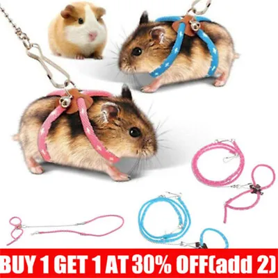 £5.98 • Buy Pet Hamster Leash Adjustable Rat Ferret Squirrel Mouse Harness Lead Rope LeashOS