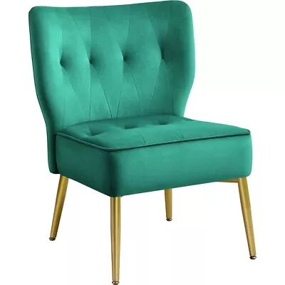 Velvet Tufted Accent Chair Modern Tub Chair With Golden Legs Living Room  • £49.99