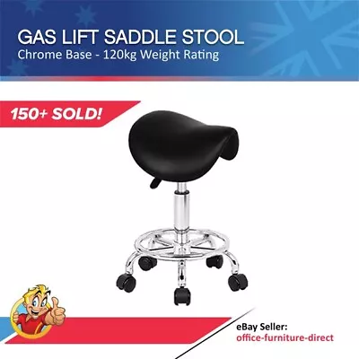 Saddle Swivel Stool Gas Lift Chair Home Salon Massage Tattoo Beauty Manicure • $127